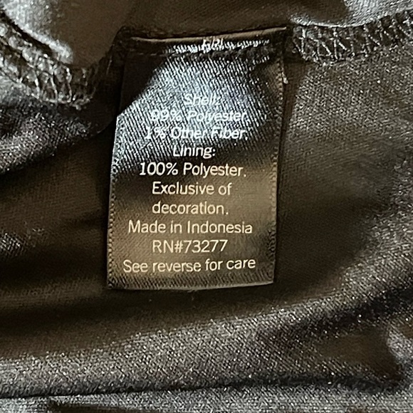 Simply Vera Vera Wang Black Sheer Metallic Stripe Ruffle Blouse Size L - Picture 5 of 7